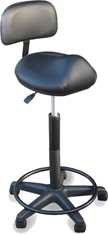 Saddle Seat Lab Stool with Backrest
